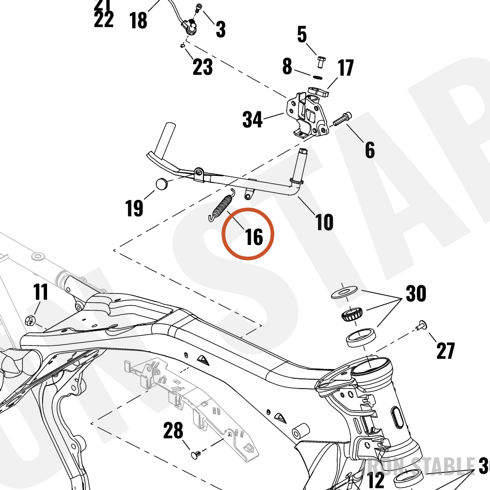 Harley-Davidson S-Stnd Bracket Sub-Component, Spring