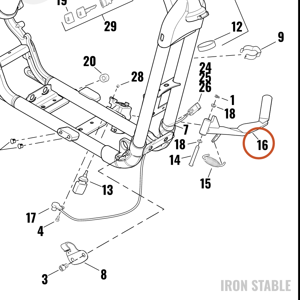 Harley-Davidson S-Stnd Assembly, X