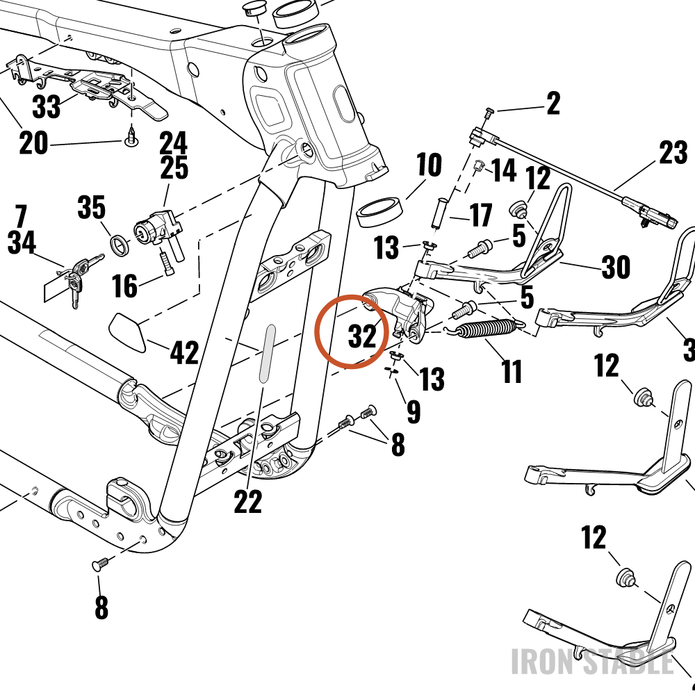 Harley-Davidson Bracket, S-Stnd, Mount