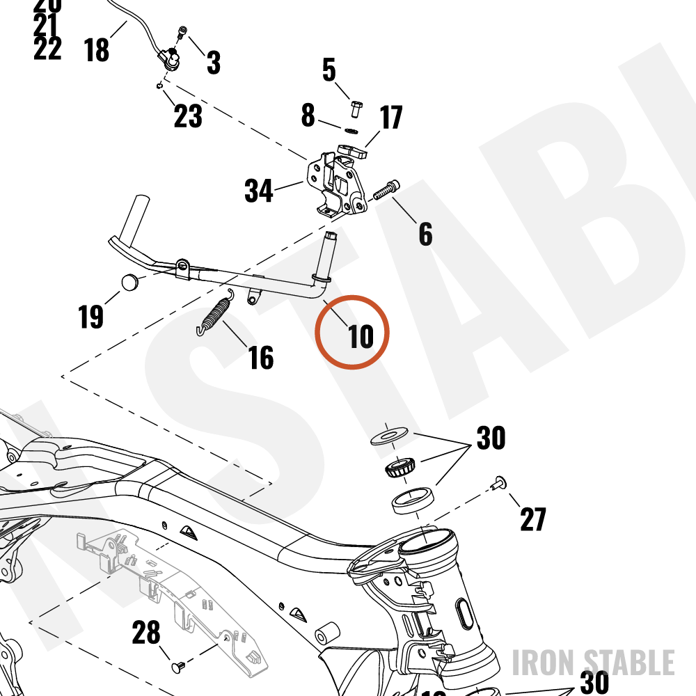 Harley-Davidson Leg, S-Stnd, Weldment, Blk