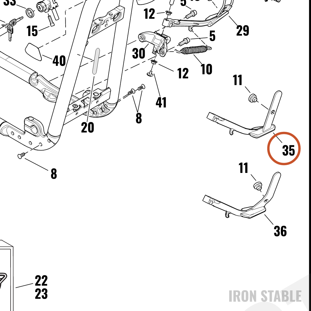 Harley-Davidson Leg, S-Stnd, Assembly, Intermediate, B