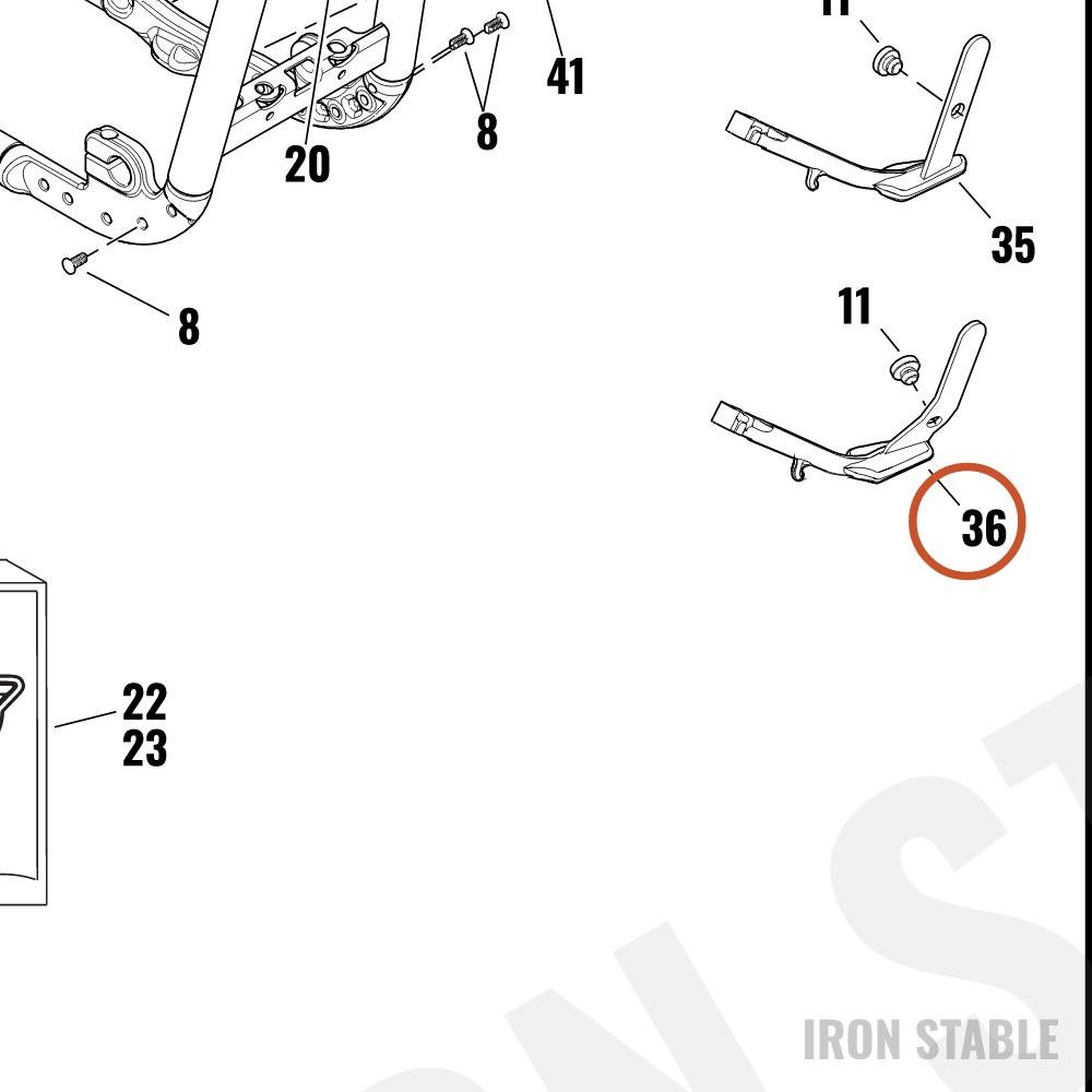 Harley-Davidson Leg, S-Stnd, Assembly, Short, Blk