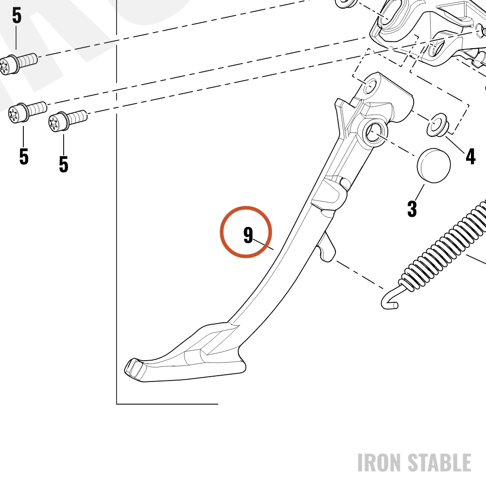 Harley-Davidson Leg, S-Stnd, Finished