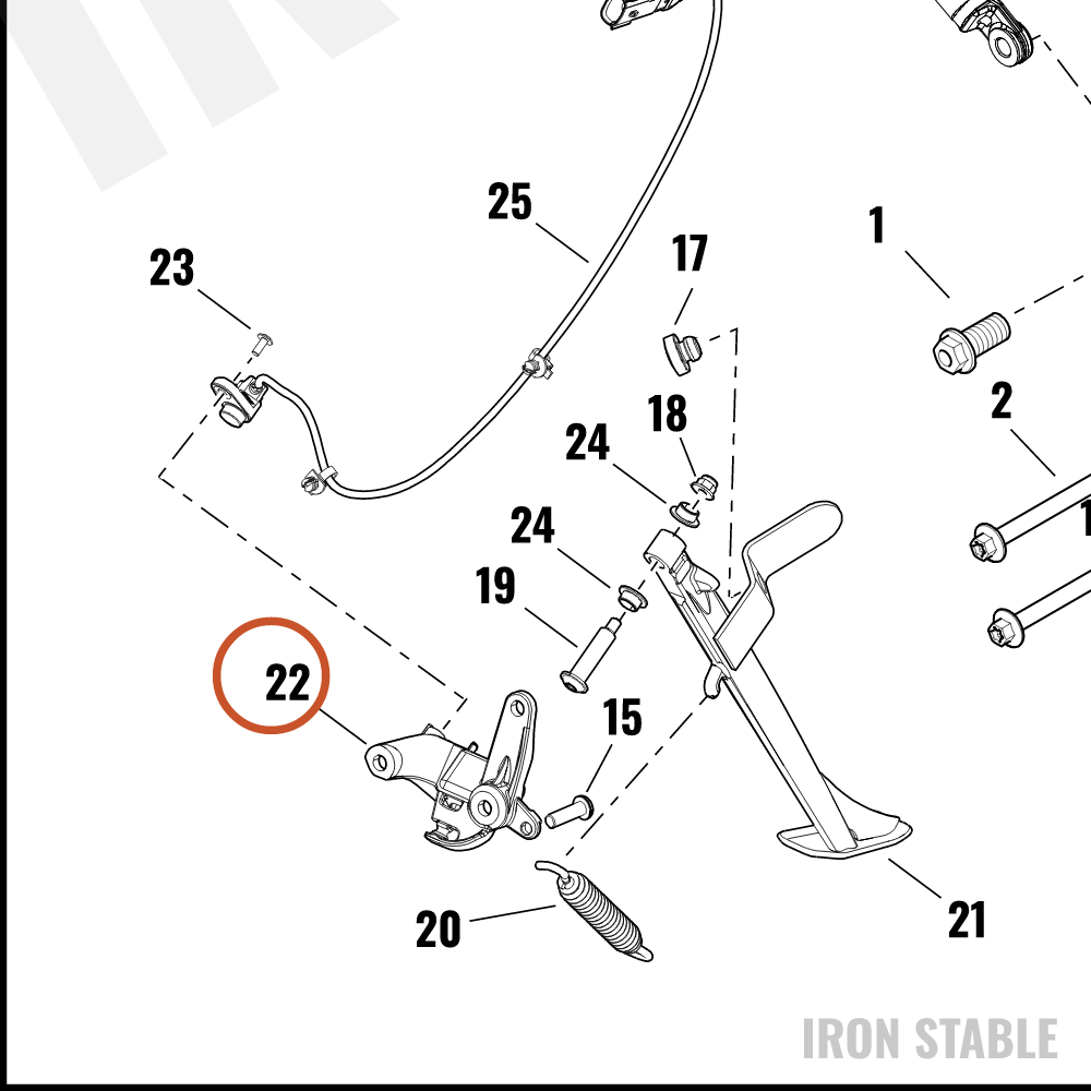 Harley-Davidson Bracket, S-Stnd, Mount