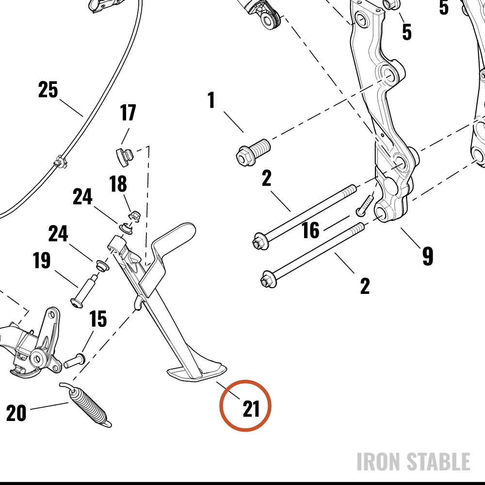 Harley-Davidson Leg, S-Stnd, Painted