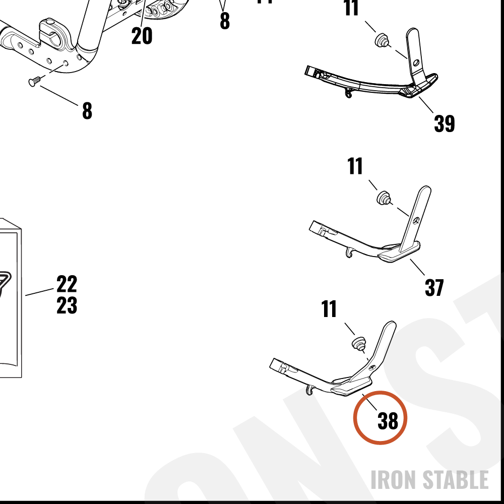 Harley-Davidson Leg, S-Stnd, Assembly, Short, Blk