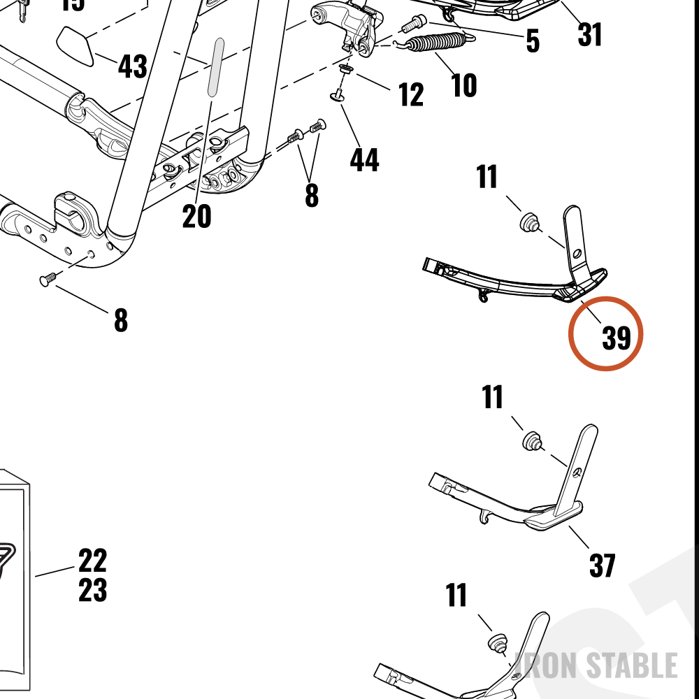 Harley-Davidson Leg, S-Stnd, Assembly, Tall, Blk
