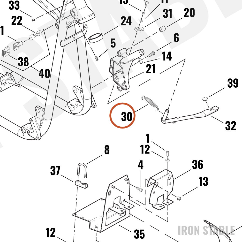 Harley-Davidson S-Stnd Leg Sub-Component, X