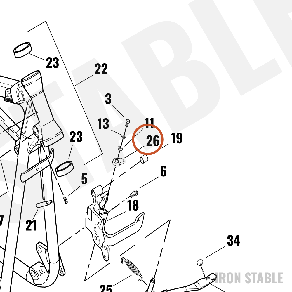 Harley-Davidson S-Stnd Leg Sub-Component, X