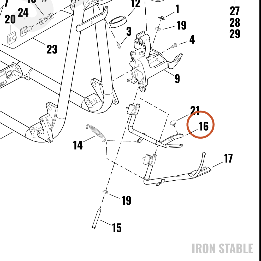 Harley-Davidson Weldment-Jiffystand, Chrome