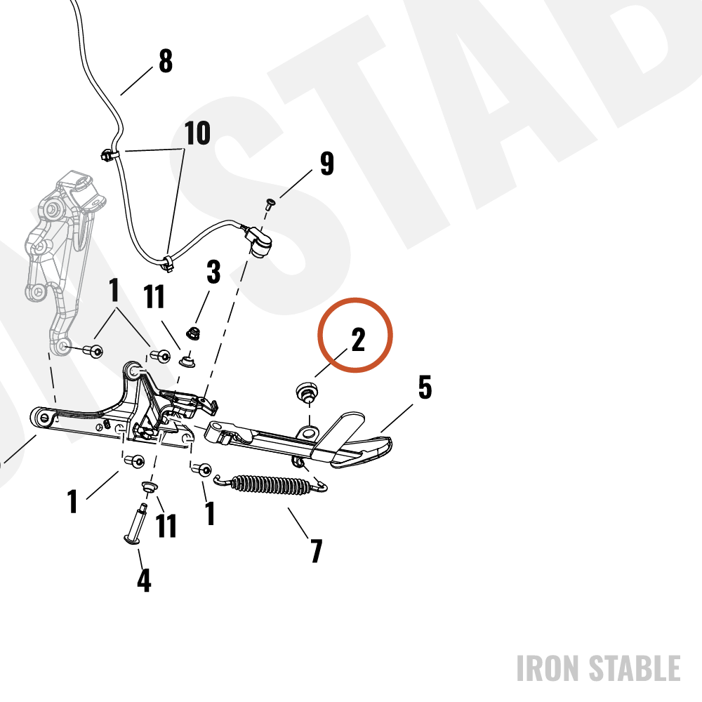 Harley-Davidson S-Stnd Leg Sub-Component, Bumper
