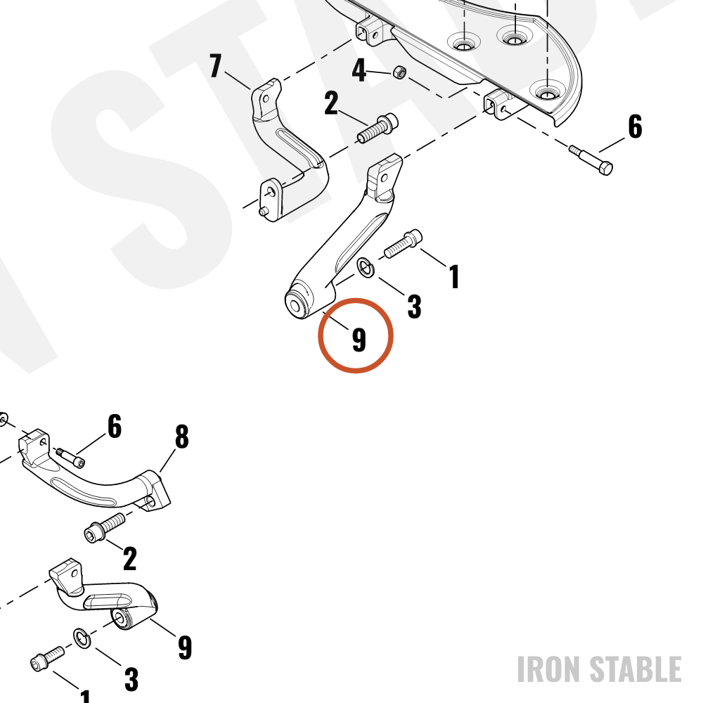 Harley-Davidson Ftbrd, Support Bracket, Front, Chrome