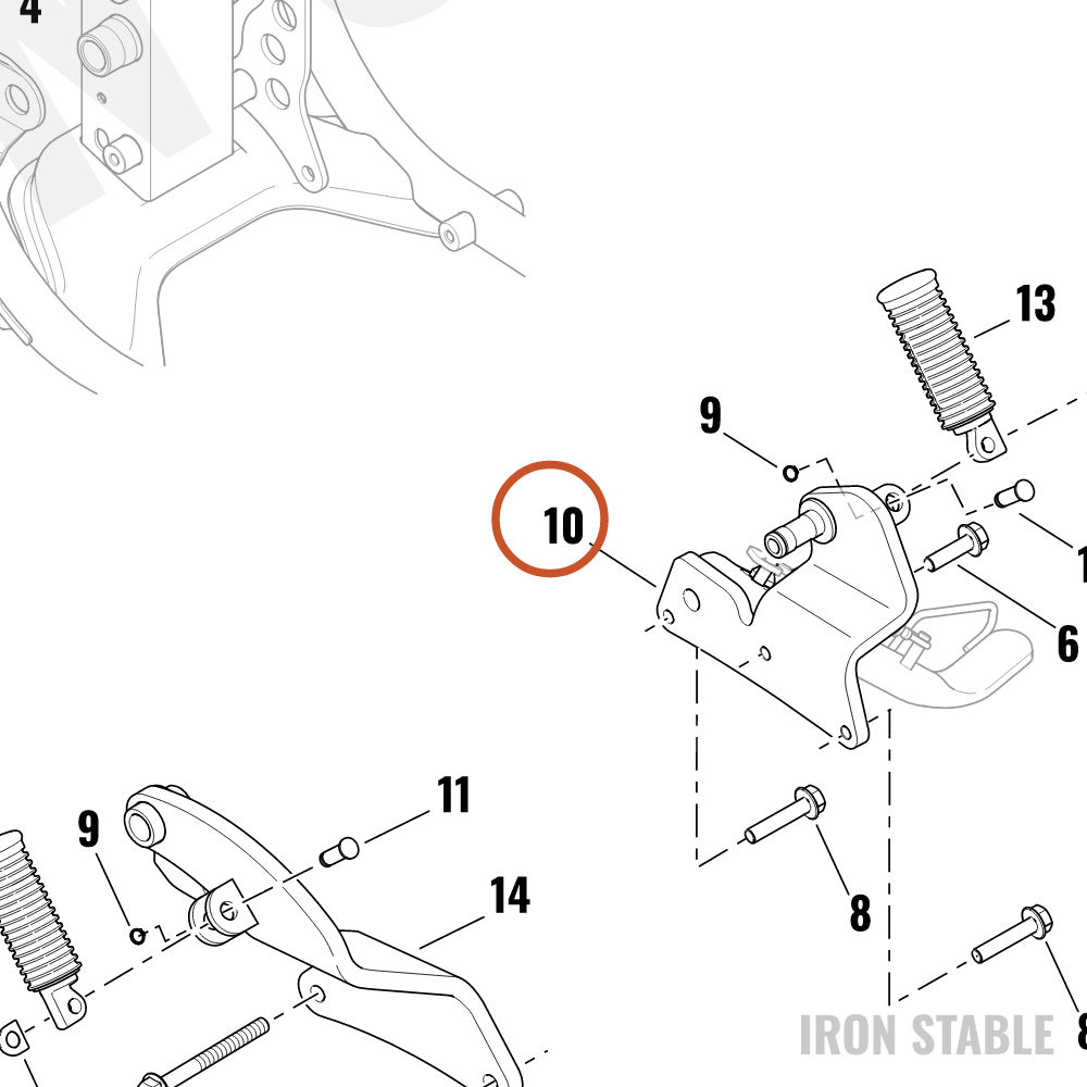 Harley-Davidson Bracket Assembly, Mount, Rider Footpeg, L