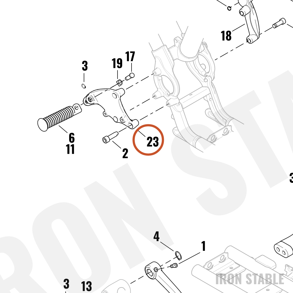 Harley-Davidson Bracket, Footpeg Mt, X
