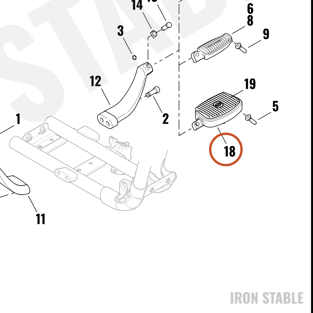 Harley-Davidson Mini-Footboard, Lh