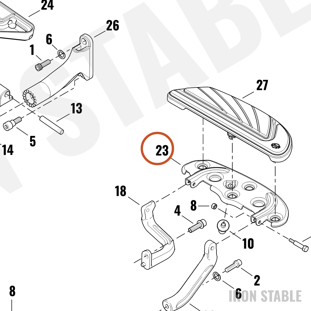 Harley-Davidson Bottom, Lh-Footboard