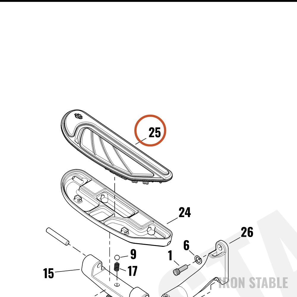 Harley-Davidson Ftbrd, Insert Assembly, Rh, Passenger, Chrome