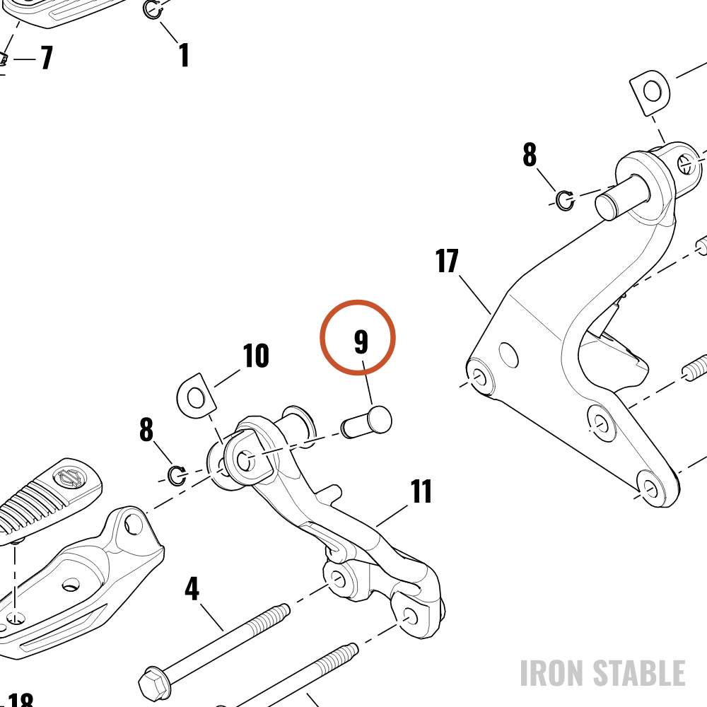 Harley-Davidson Clevis Pin, Footpeg