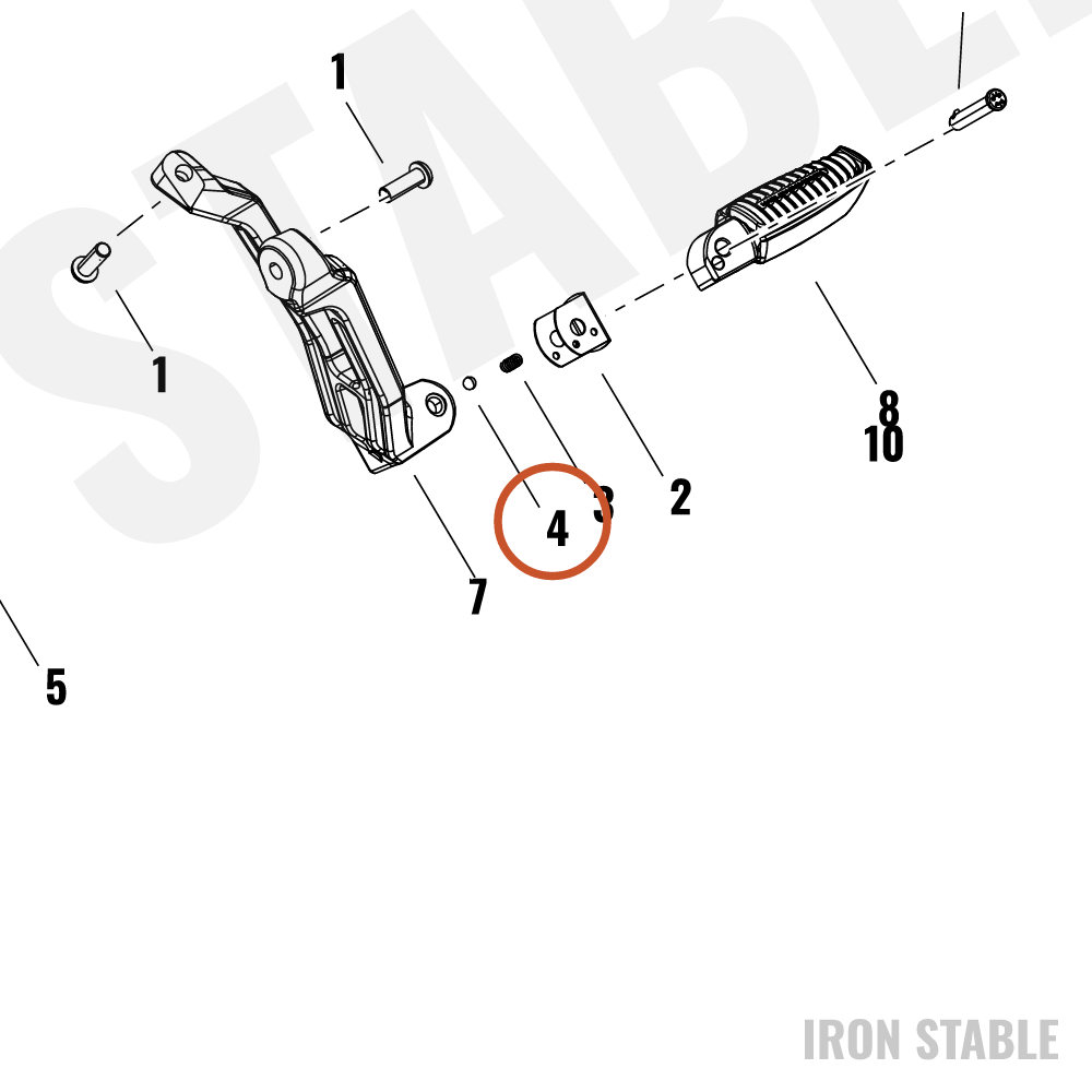 Harley-Davidson Footpeg, Passenger, Detent Ball