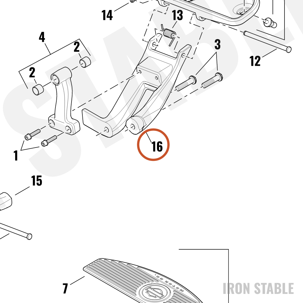Harley-Davidson Ftbrd, Shf Lvr, Bracket Mt, Painte