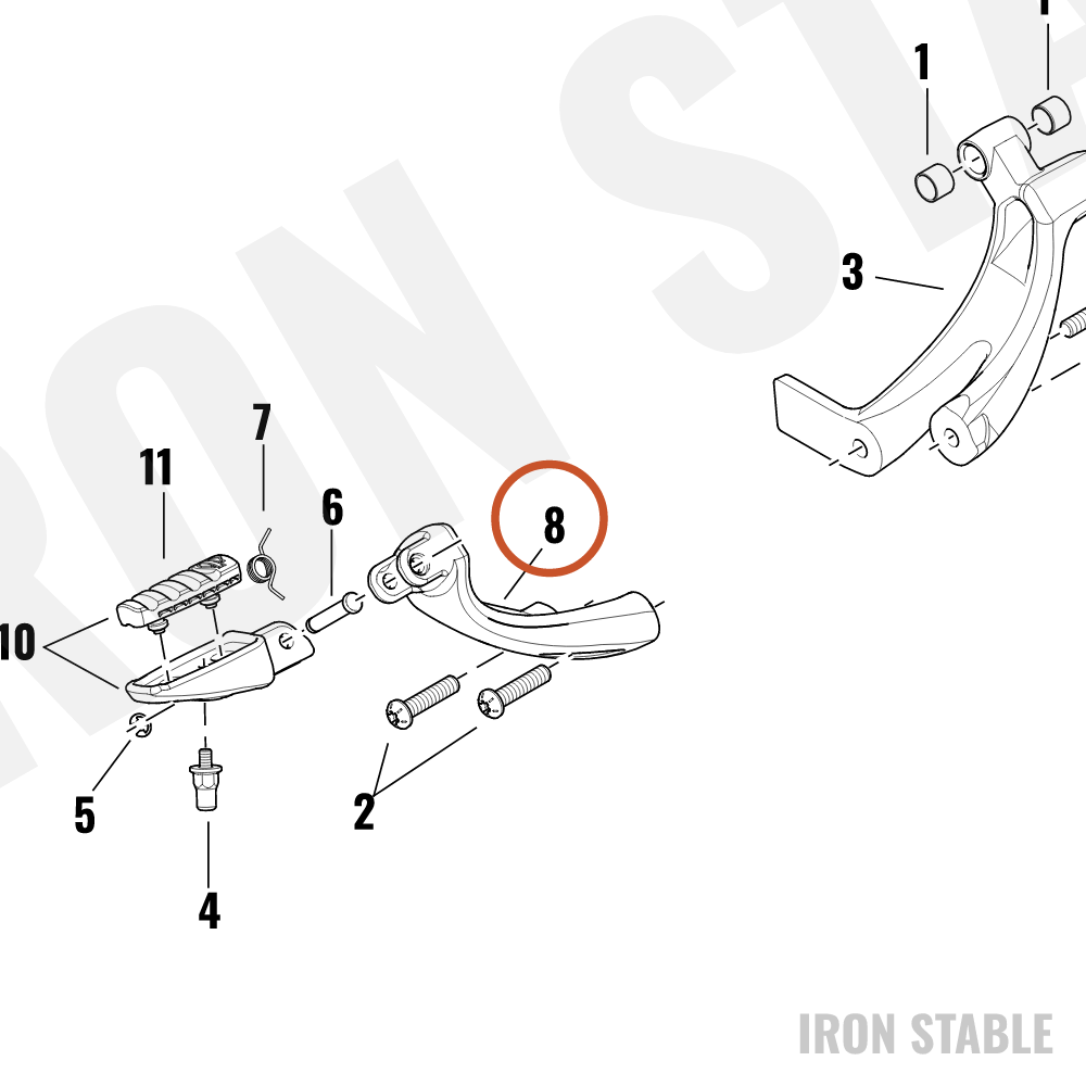 Harley-Davidson Bracket, Footpeg Mt, Painted