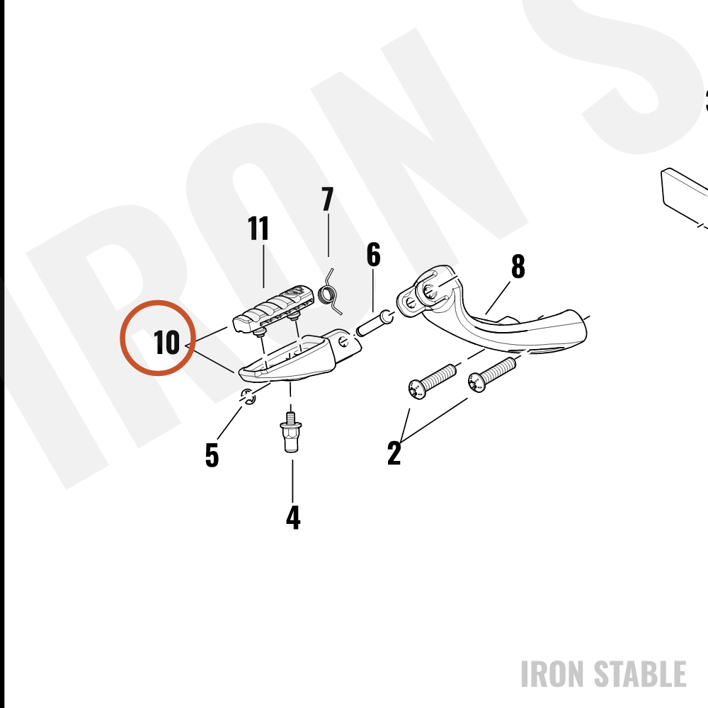 Harley-Davidson Footpeg, Rdr, Rh, Blk, Assembly