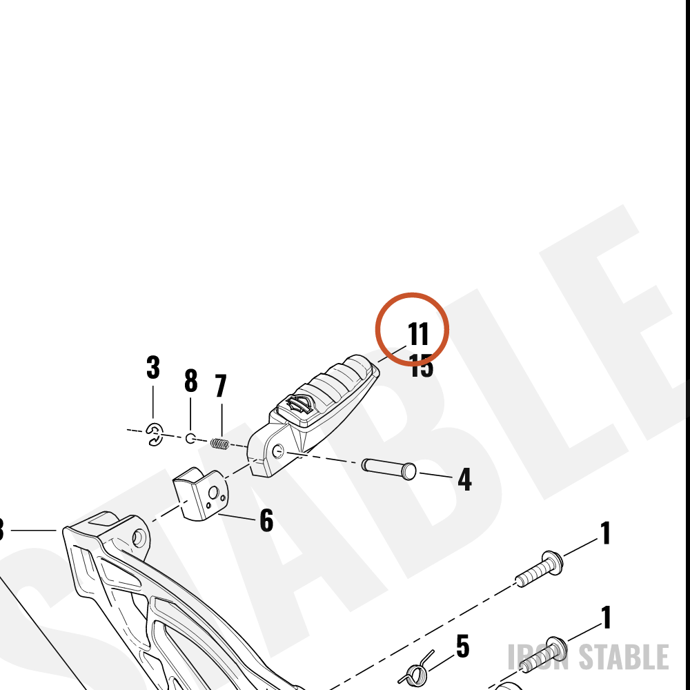 Harley-Davidson Footpeg, Passenger, Lh, Blk, Assembly