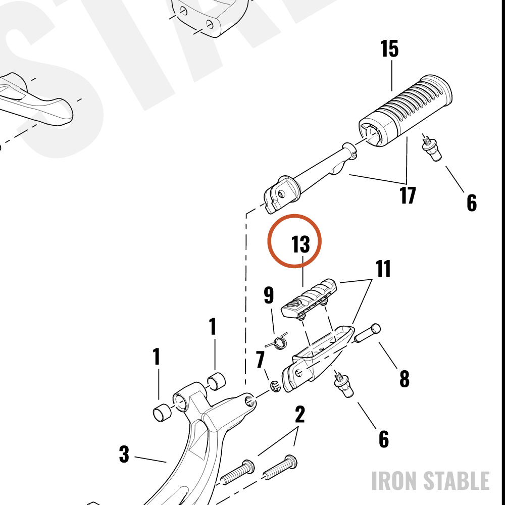 Harley-Davidson Insert, Footpeg, Rubber