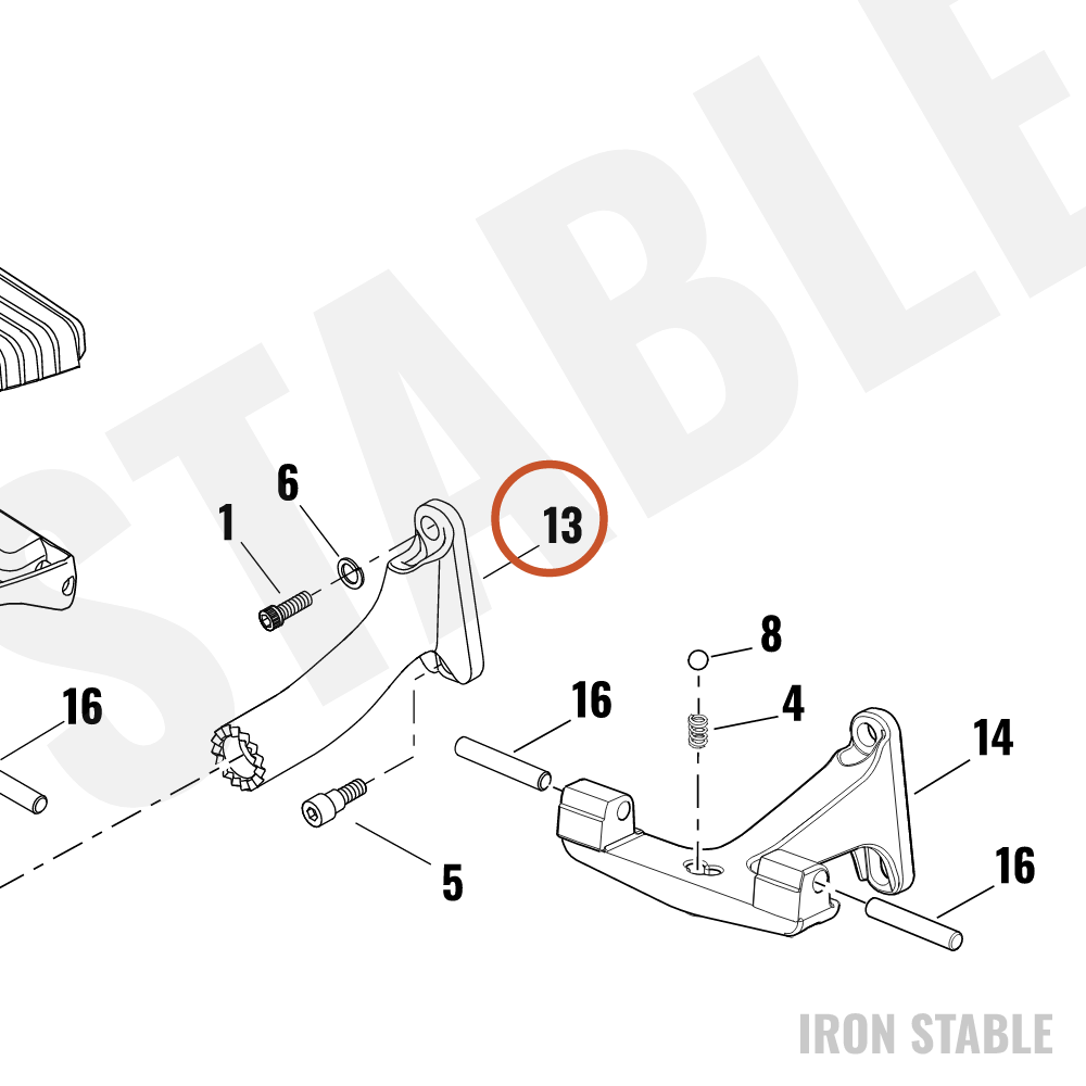 Harley-Davidson Bracket, Footpeg Mt, Main, Arm, Adj, Blk