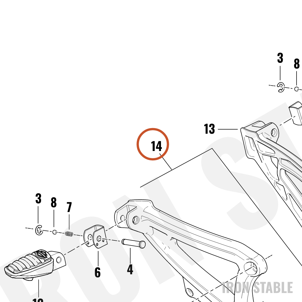 Harley-Davidson Sub-Assembly, Footpeg, Rh