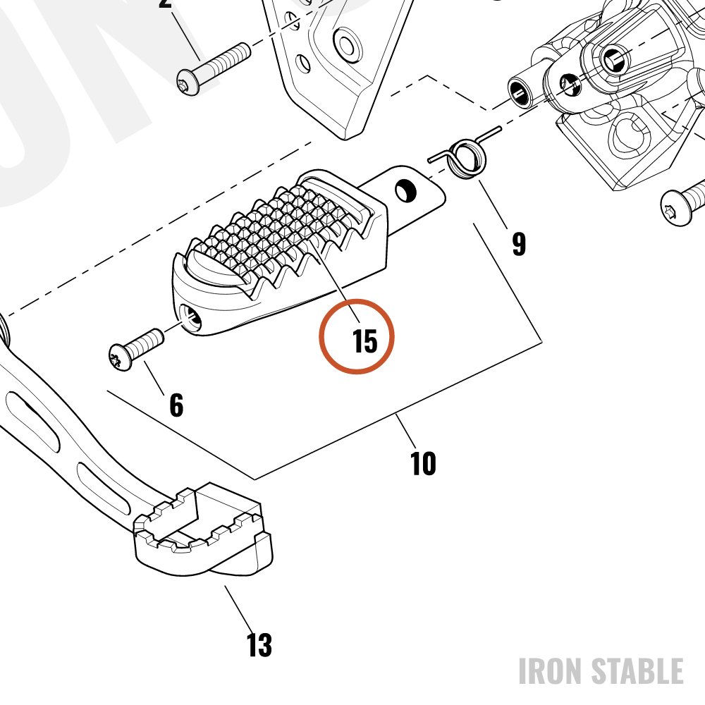Harley-Davidson Insert, Footpeg, Rubber