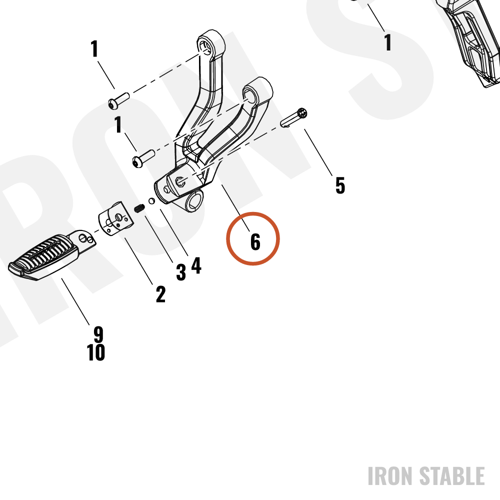 Harley-Davidson Footpeg, Passenger, Bracket, Sprt, Rh