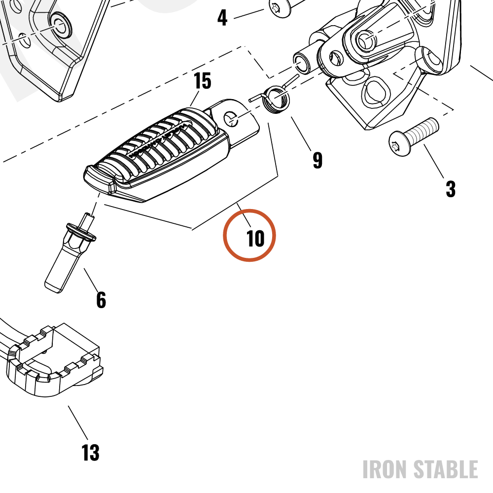 Harley-Davidson Sub-Assembly, Footpeg, Rdr, Rh