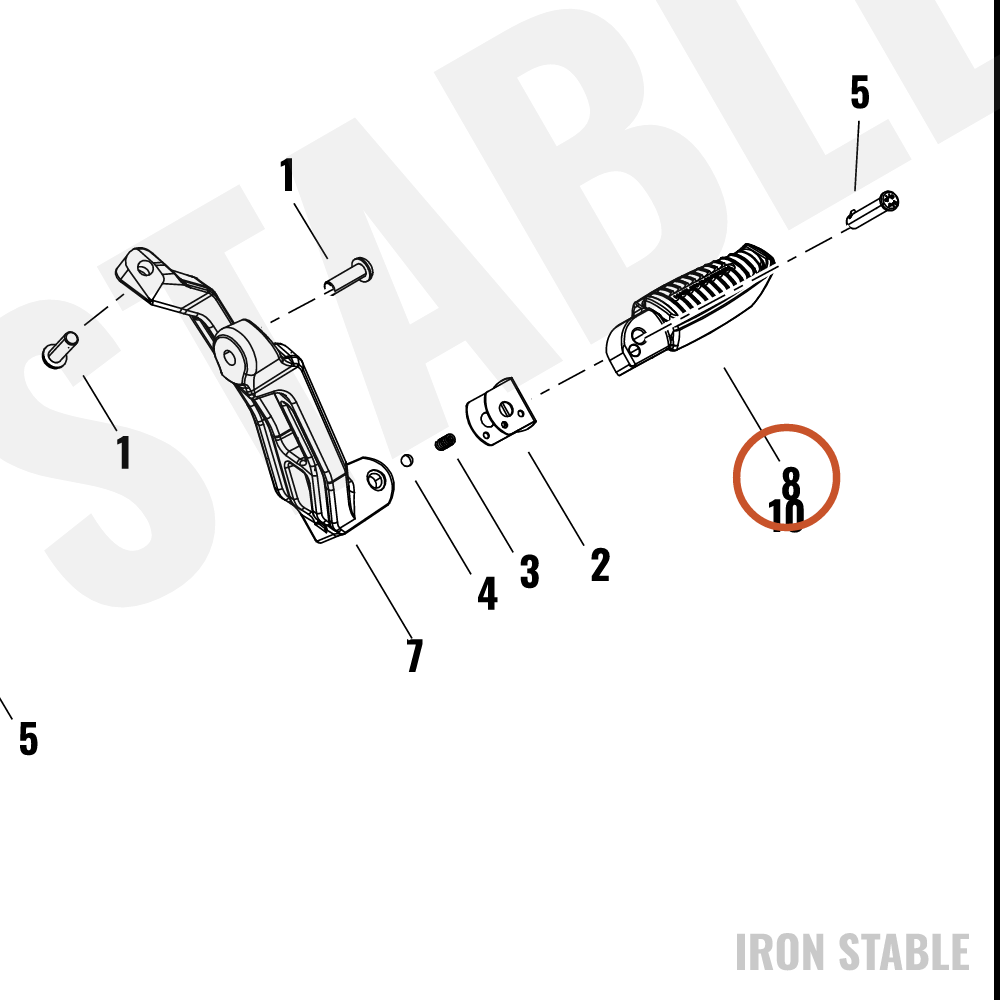 Harley-Davidson Sub-Assembly, Footpeg, Passenger, Lh