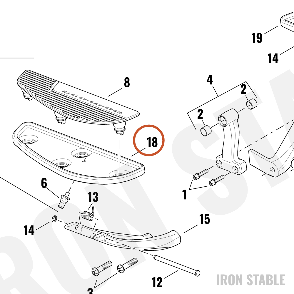 Harley-Davidson Ftbrd, Bottom, Rh, Blk