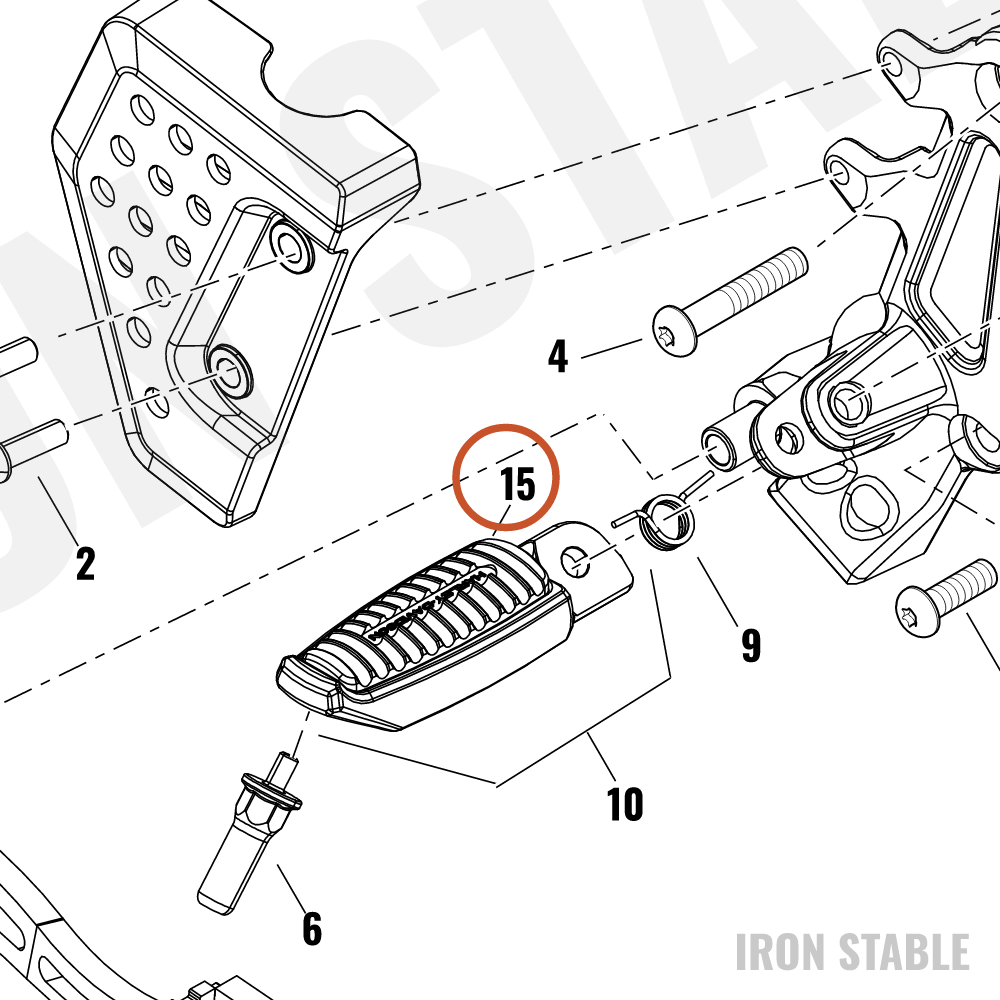 Harley-Davidson Footpeg, Rdr, Rubber, Footpeg Pedal
