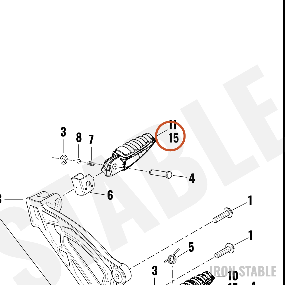 Harley-Davidson Insert, Footpeg, Rubber