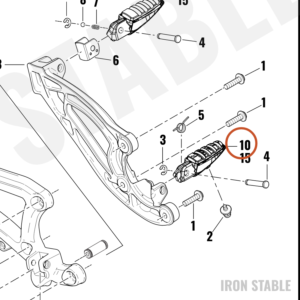 Harley-Davidson Footpeg, Rdr, Lh, Blk, Assembly