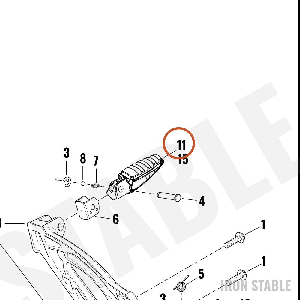 Harley-Davidson Footpeg, Passenger, Lh, Blk, Assembly
