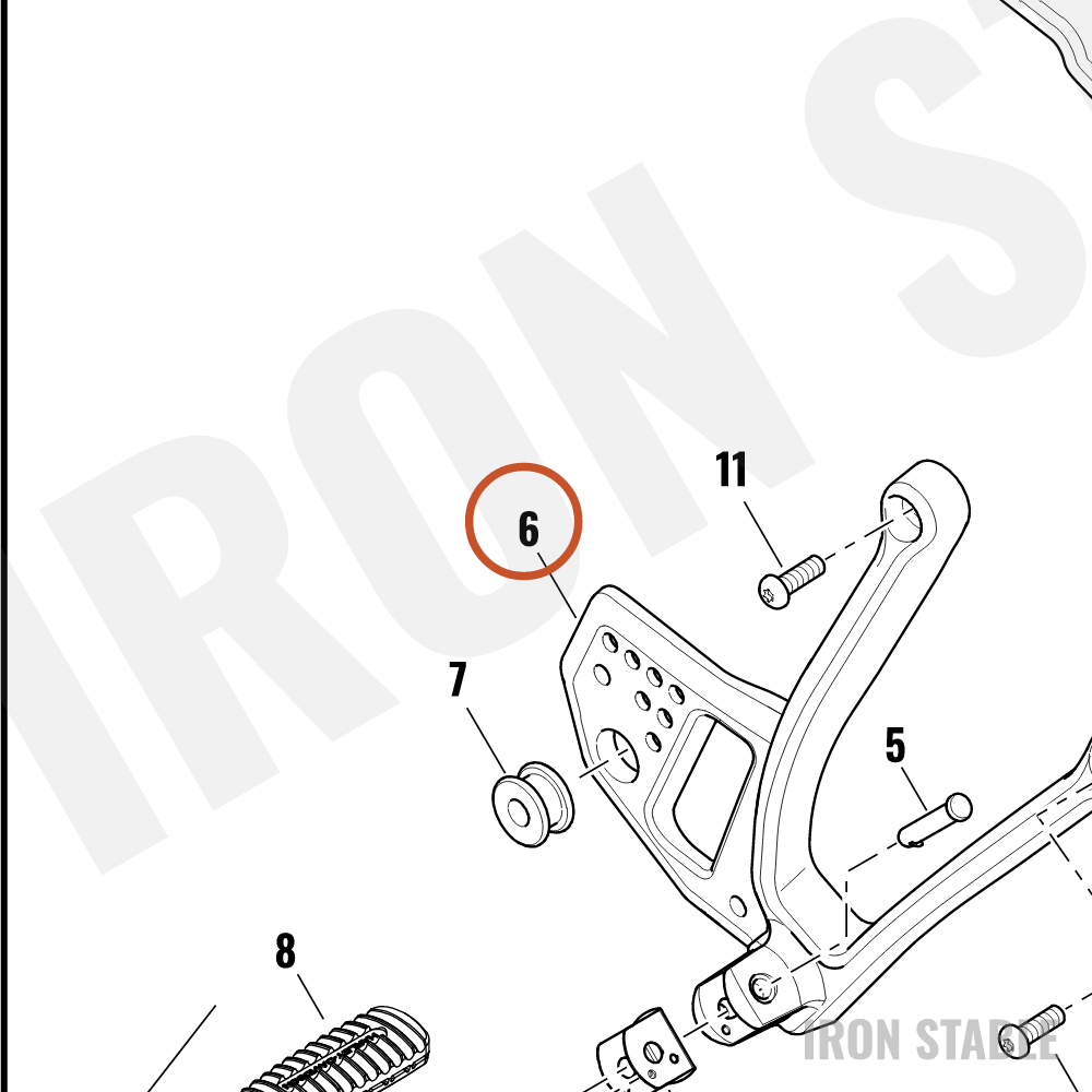 Harley-Davidson Footpeg, Passenger, Bracket, Sprt, Rh