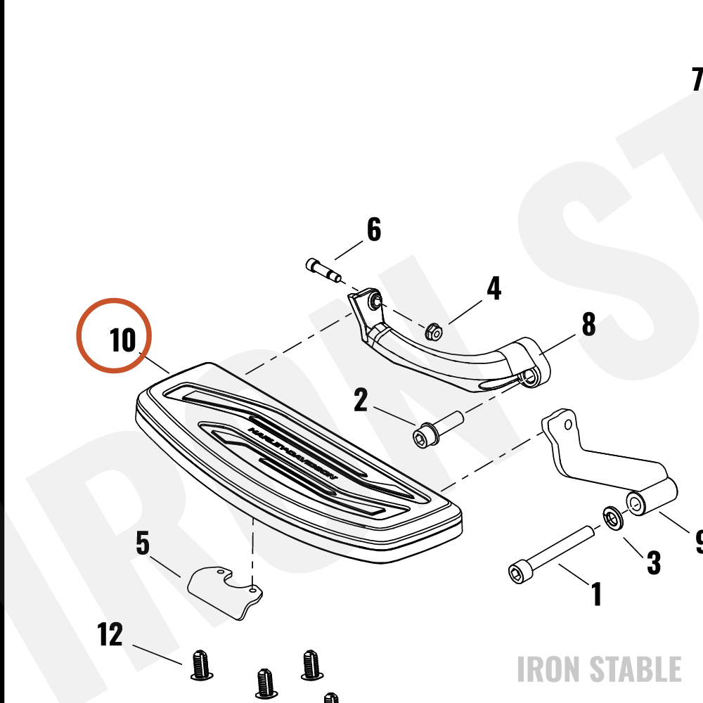 Harley-Davidson Ftbrd, Assembly, Rdr, Edge Cut, Rh, Blk