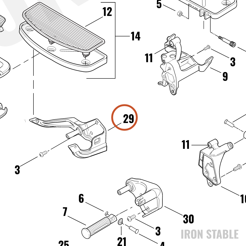 Harley-Davidson Bom_kit-Suprt Bracket, Brakeped