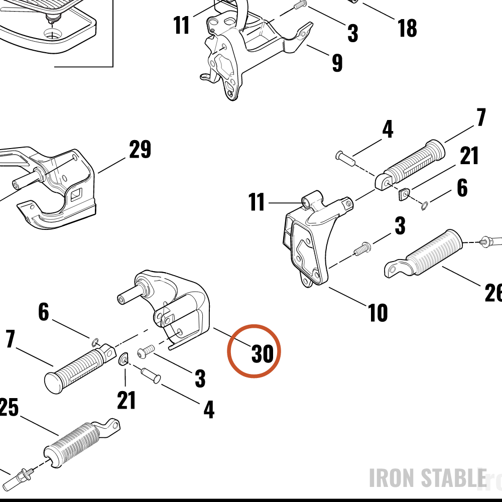 Harley-Davidson Bom_kit-Suprt Bracket, Brakeped
