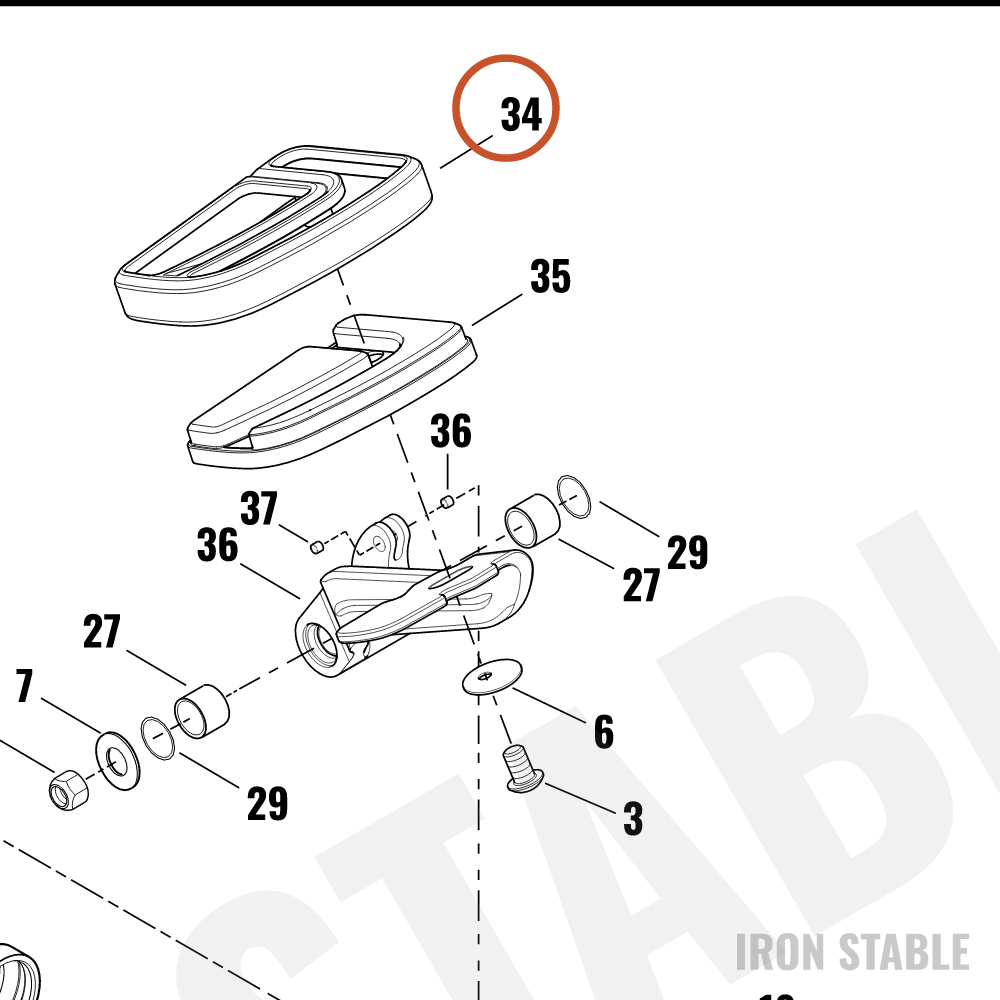 Harley-Davidson Pedal, Brake, Frame Insert, Chrome