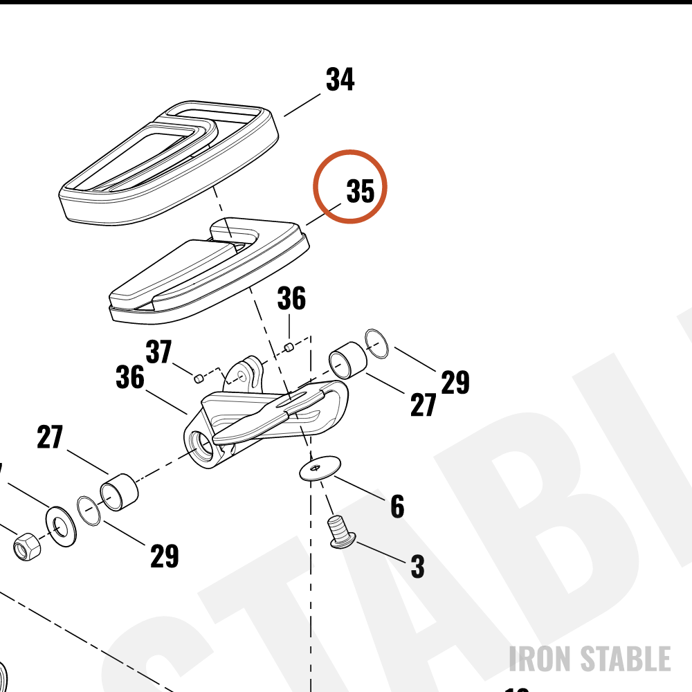 Harley-Davidson Pedal, Brake, Rubber Insert