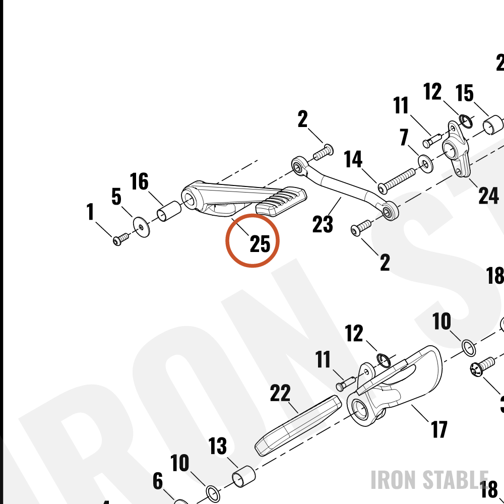 Harley-Davidson 18dal, Brake, Footbrake, Assembly