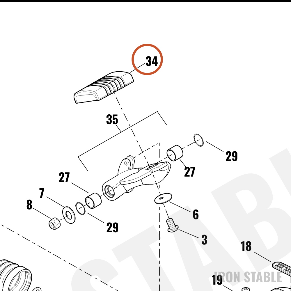 Harley-Davidson Pedal, Brake, Assembly, Pad, Scchrm