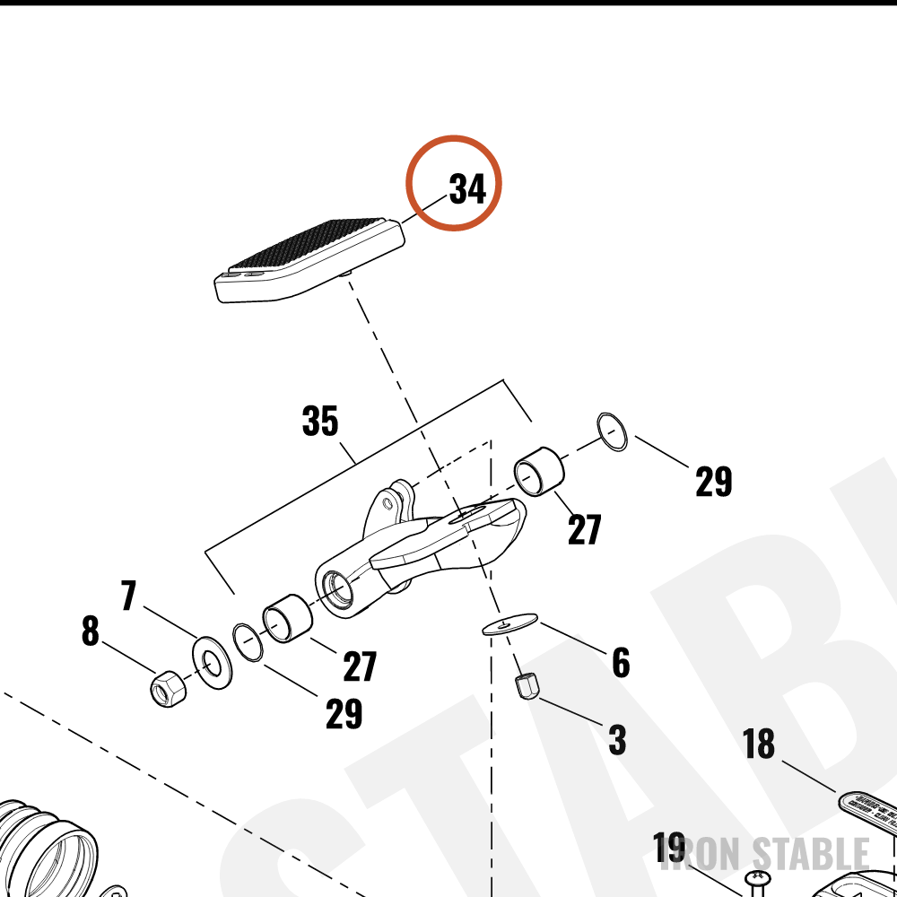 Harley-Davidson Pedal, Brake, Assembly, Lrg, Adversary, B