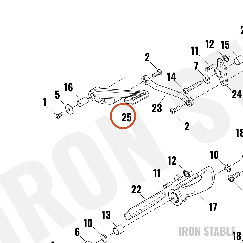 Harley-Davidson Pedal, Brake, Footbrake, Assembly
