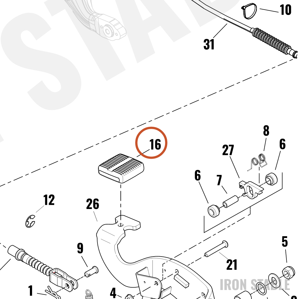 Harley-Davidson Pedal, Brake, Parking, Pad